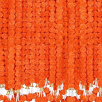 guirlande fleurs artificielles orange jaune rouge décoration festive indienne pompons suspendues 150cm