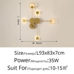 applique murale moderne horloge LED contemporain éclairage quotidien noir doré fixée mur