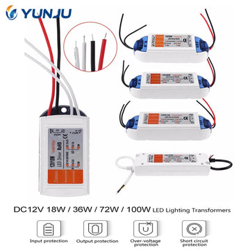 transformateurs led 12v 18w 28w 48w 72w 100w blanc bleu rouge noir industriels modernes