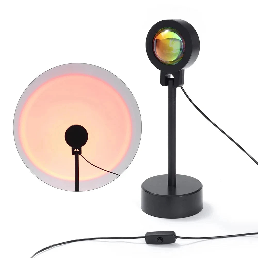 projecteur lumière led noir multicolore moderne minimaliste translucent support tige base circulaire diffuseur