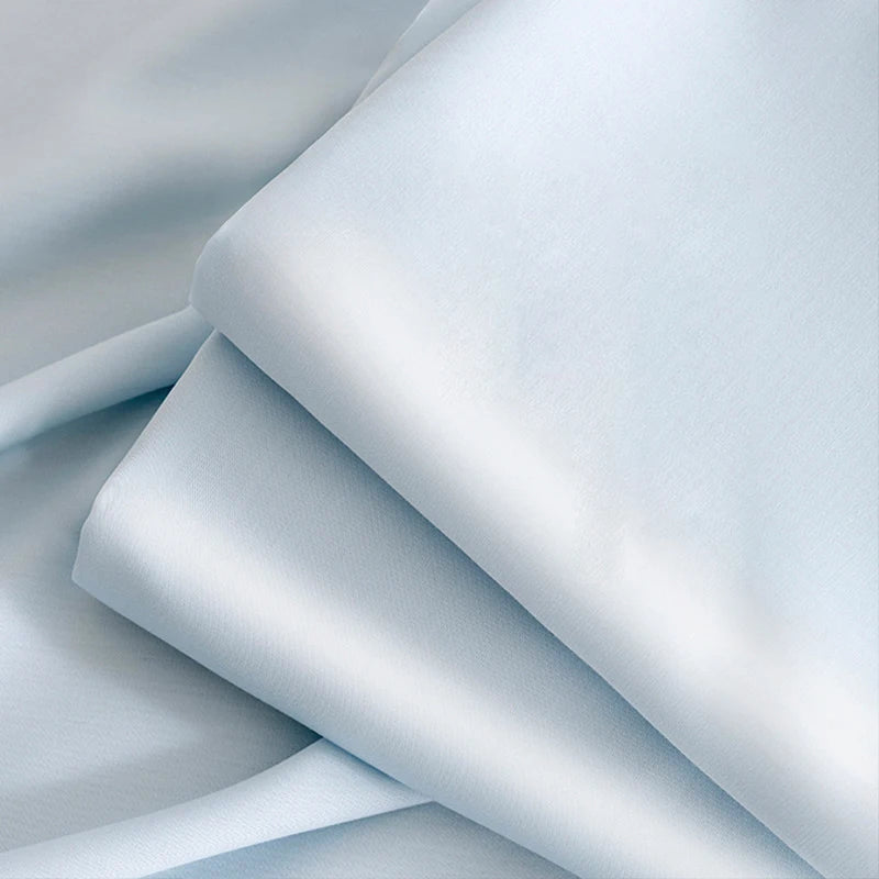 drap plat lit satin brillant effet soie glacée respirant été moderne élégant