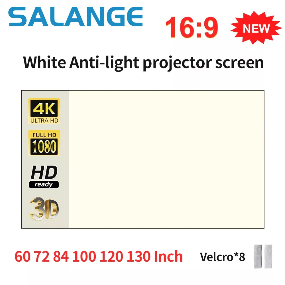 écran projection anti lumiere blanc texture tissée moderne velcro 60 72 84 100 120