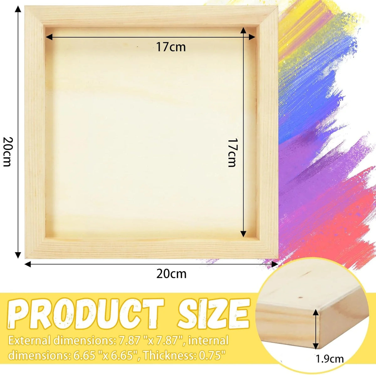 cadres peinture bois naturel toile blanche classique minimaliste pack artisanat