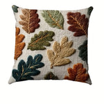 taies d'oreiller automne feuilles colorées campagnard beige polyester 45x45cm opacité
