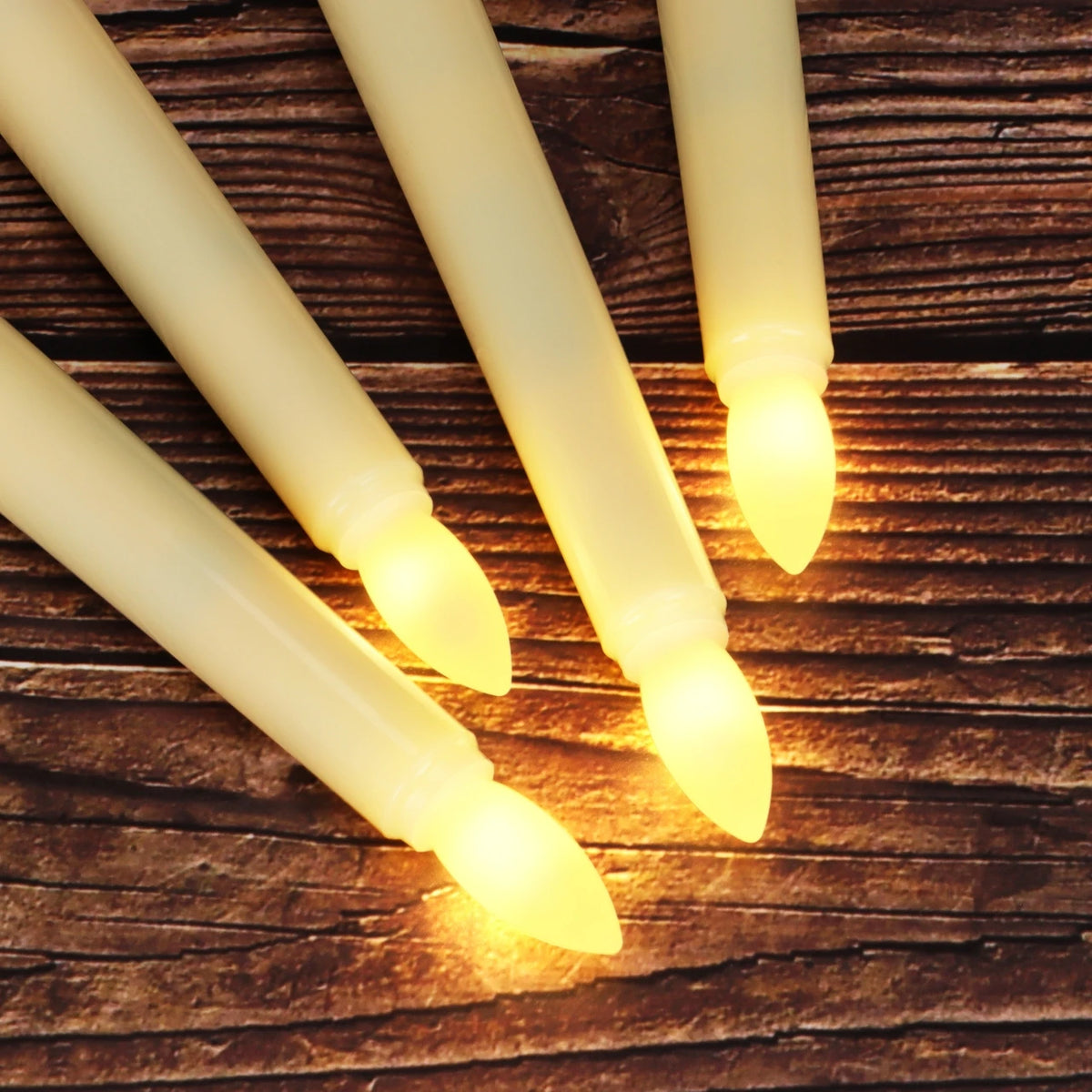 bougies led blanc crème pointues décoration moderne sans flamme lumière chaude instructions piles incluses
