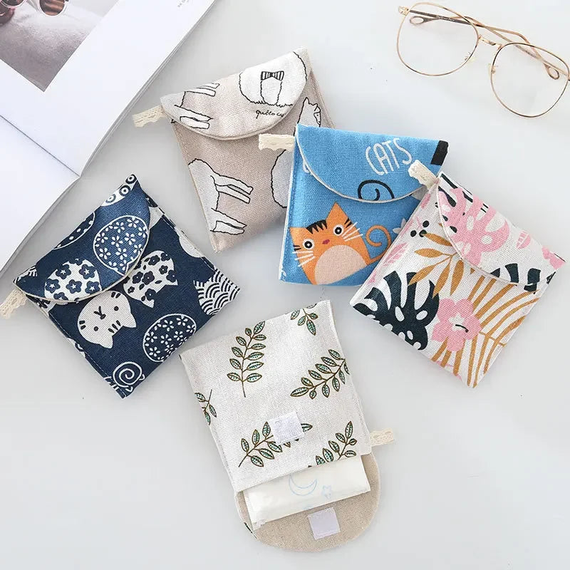 pochettes rangement réutilisables animaux géométriques couleurs variées moderne salle bain respectueux environnement pliables