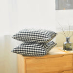 housse coussin noir blanc carreaux rayures moderne 30x50cm 45x45cm fixe décoration intérieur