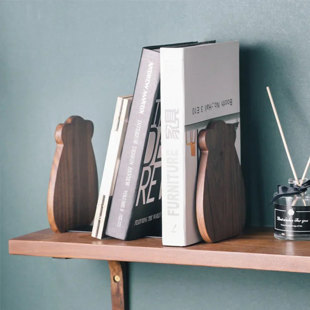Serre-livres bois couleur beige