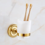accessoires salle bain dorés élégants chrome classiques vintage fixations vis porte serviettes savon papier
