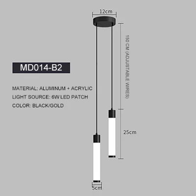 lampe suspendue moderne blanche dorée minimaliste salon chambre éclairage deux sources lumineuses