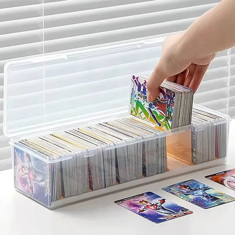 boîte rangement cartes transparente séparateurs réglables poignées moderne réutilisable respectueuse environnement articles divers organiser