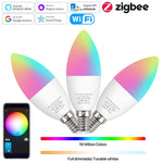 ampoule led intelligente e14 wifi zigbee multicolore blanc moderne minimaliste contrôle app smartphone