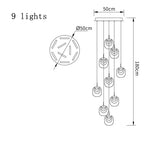 suspension lumineuse moderne transparent dorée fine élégante chaînes métalliques ampoules incluses