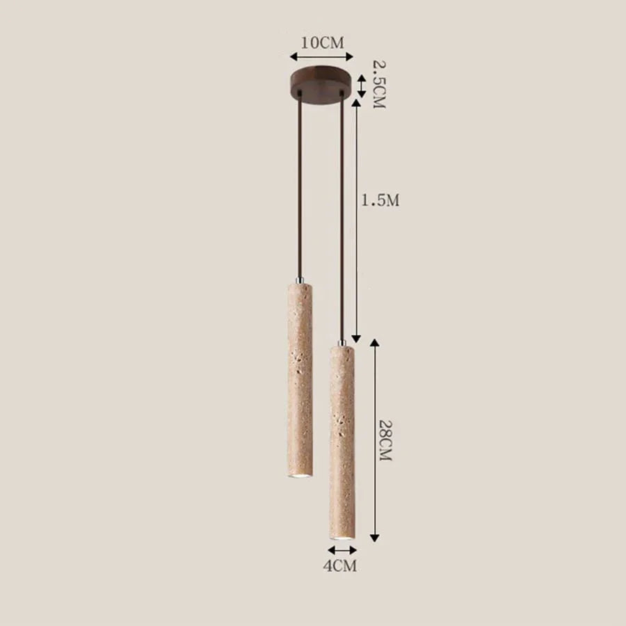 suspension lumineuse moderne pierre beige clair grains sable 1.8m longueur led