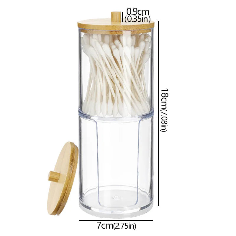boîtes rangement cosmétiques réutilisables transparentes couvercle sphérique moderne minimaliste coton tige disques coton tampons