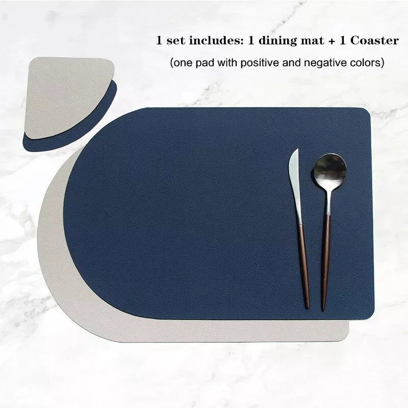 tapis table moderne cuir noir orange rose gris antidérapants résistants chaleur facile nettoyer