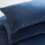 taies d'oreiller velours polyester bleu marine zip doré contemporain maison simple
