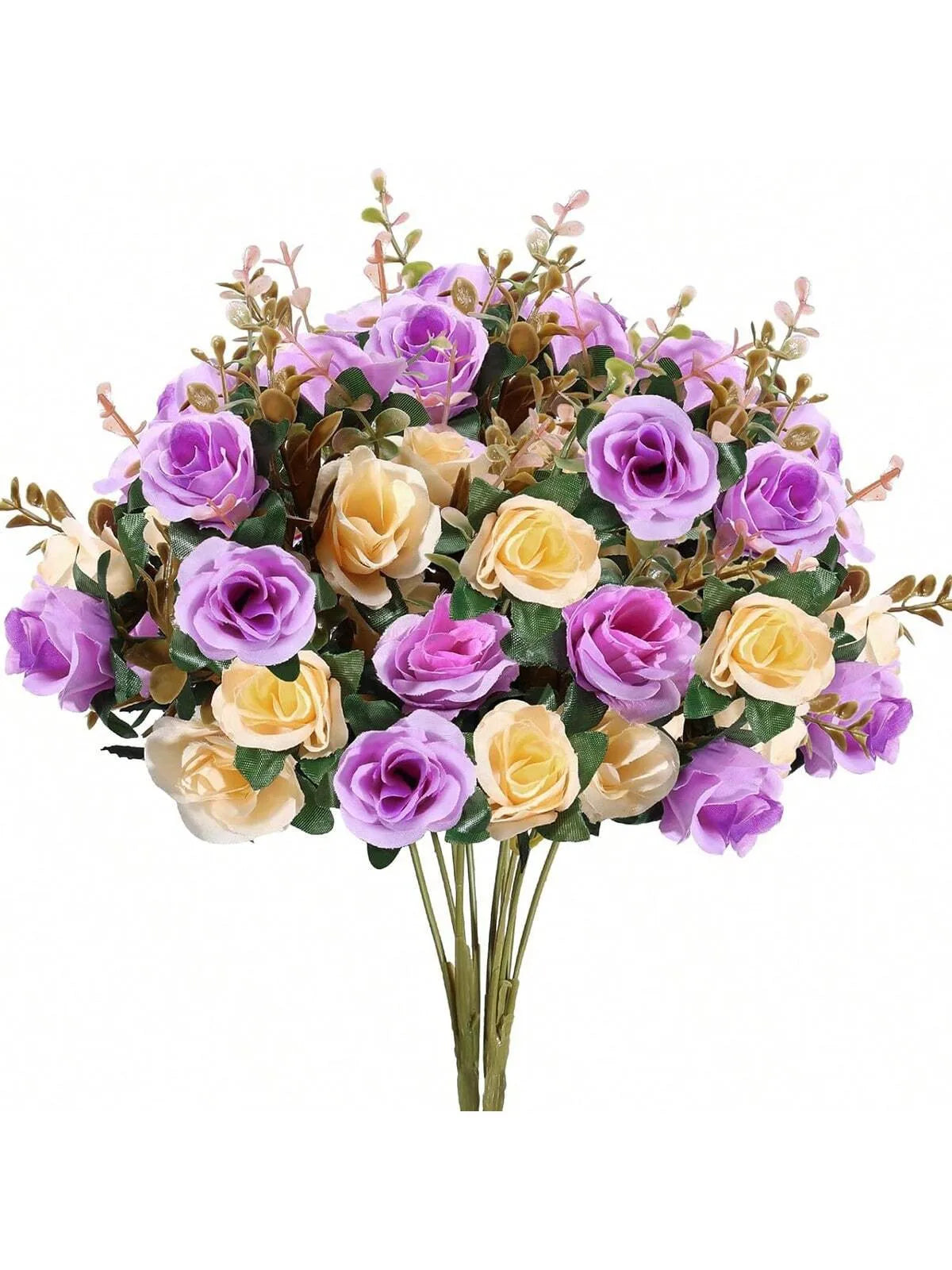 décoration maison bouquet fleurs artificielles rouge crème bleu vert extérieur champêtre