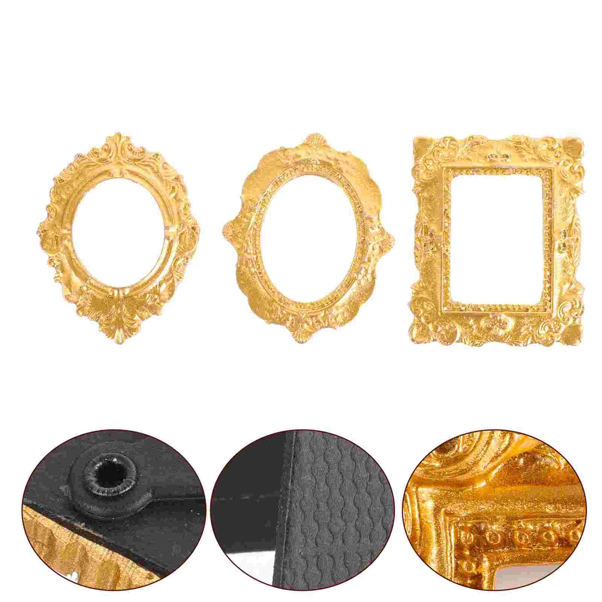 cadres photo miniatures dorés décorations florales vieillies ornement baroque 15 pièces