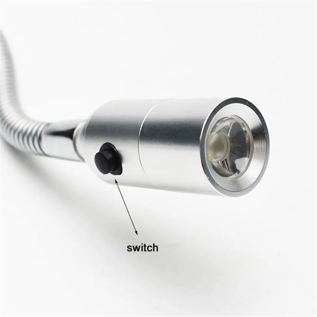 lampe flexible industrielle led noir argent interrupteur câble usb moderne travail réparation