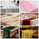 tulle blanc décoratif voile table transparent 3m 70cm polyester occasion cérémonie mariage