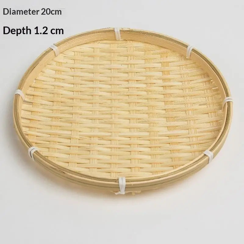 assiette bambou tissé main naturelle traditionnelle rangement décoration maison