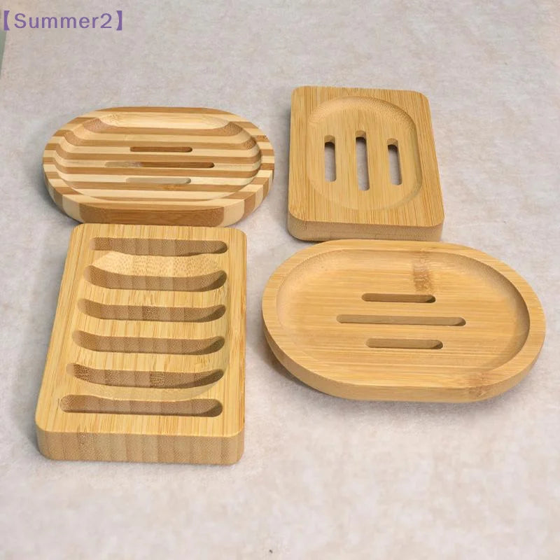support savon bois naturel minimaliste fentes auto drainantes clips noirs salle bain cuisine