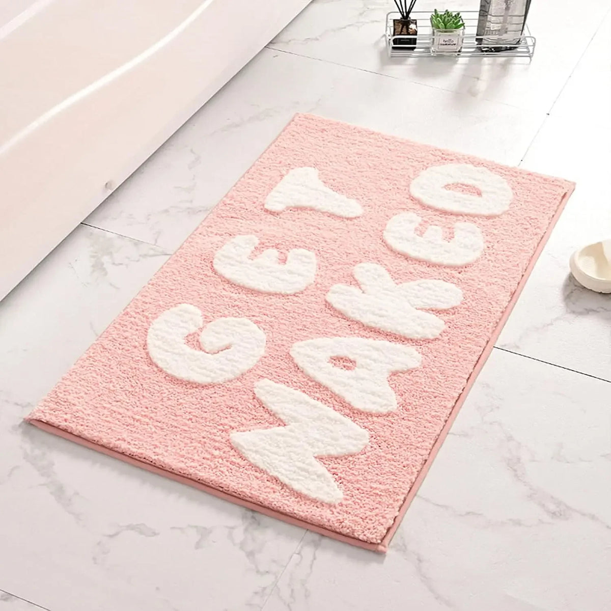 tapis bain antidérapant polyester lettres relief moderne absorbant doux salle bain