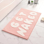 tapis bain antidérapant polyester lettres relief moderne absorbant doux salle bain