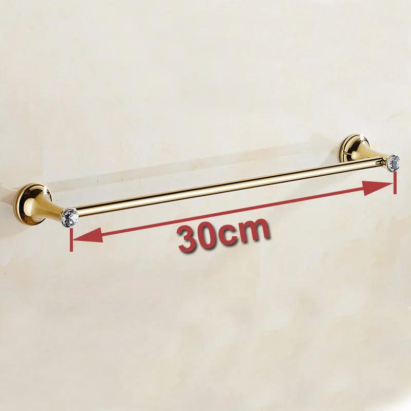 porte serviettes mural acier inoxydable finition or cristal doré classique serviette blanche broderie dorée
