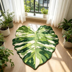 tapis vert feuille moderne salon chambre décoratif polaire polyester antidérapant