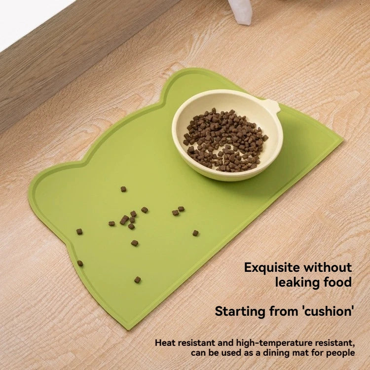 tapis alimentation animaux silicone antidérapant facile nettoyer résistant saleté protège fuite bord relevé moderne
