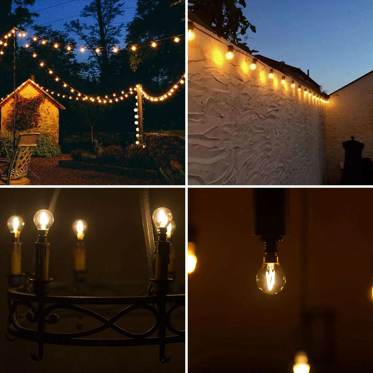 ampoules led vintage globe marron clair transparentes e12 220v 20000h 249 lumens 360°