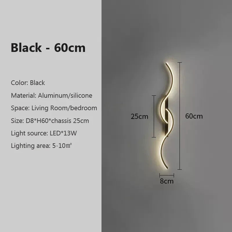 lampe murale led or blanc contemporaine réglable sans fil 60 80 100cm