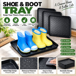 plateau chaussures noir texture diamantée moderne waterproof facile nettoyer empilable entrée animaux
