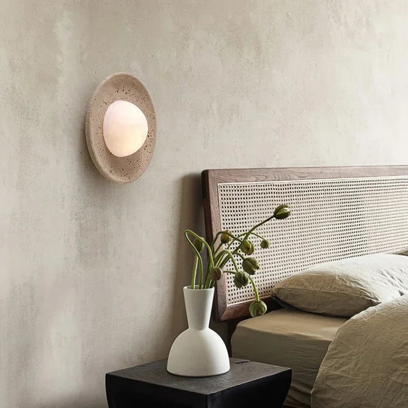 lampe murale moderne applique LED beige marbrée 250mm éclairage chambre salon entrée étude