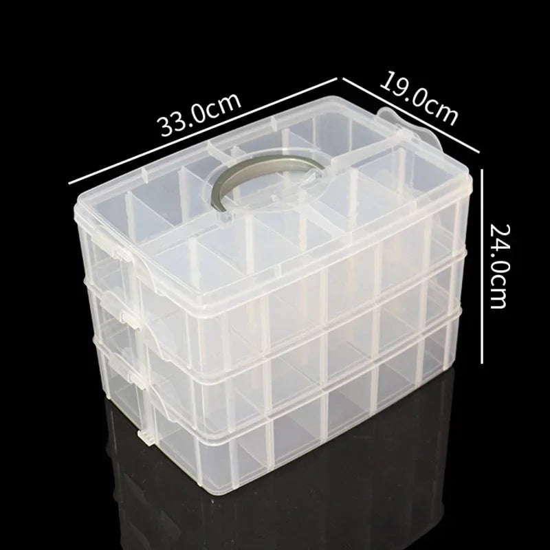 boîtes rangement transparentes étages clips poignées modernes organisation maison
