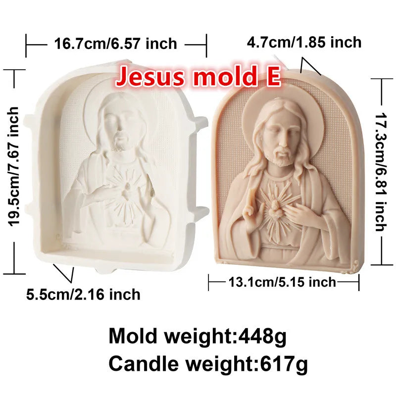 moulages bougies sculptées jésus nativité christ relief classique religieux silicone opaques