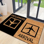 tapis sol antidérapant imperméable motif avion moderne noir beige blanc