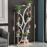meuble plantes moderne minimaliste noir doré blanc structure arborescente plateaux simples