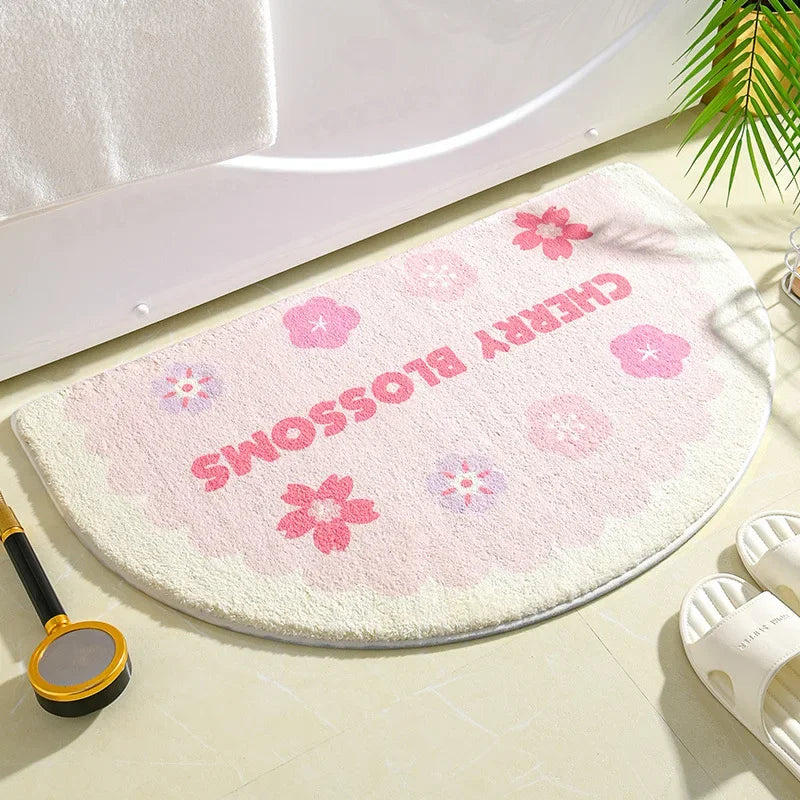 tapis bain floral pastoral absorbant doux antidérapant jaune rouge vert bleu orange blanc enfants