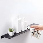 étagères murales modernes adhésives sans perçage blanc noir alliage aluminium rangement salle bain cuisine