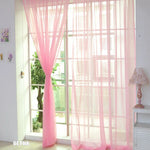 rideau transparent moderne fin vertical plissé couleurs vives turquois orange rouge violet rose blanc