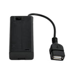 support batterie usb noir moderne batteries aa aaa compartiments mat