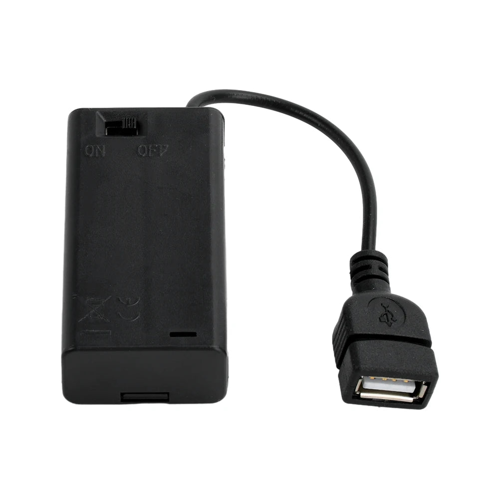 support batterie usb noir moderne batteries aa aaa compartiments mat