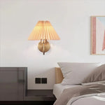 lampe murale moderne or plissée éclairage chambre coucher salon led fixée mur