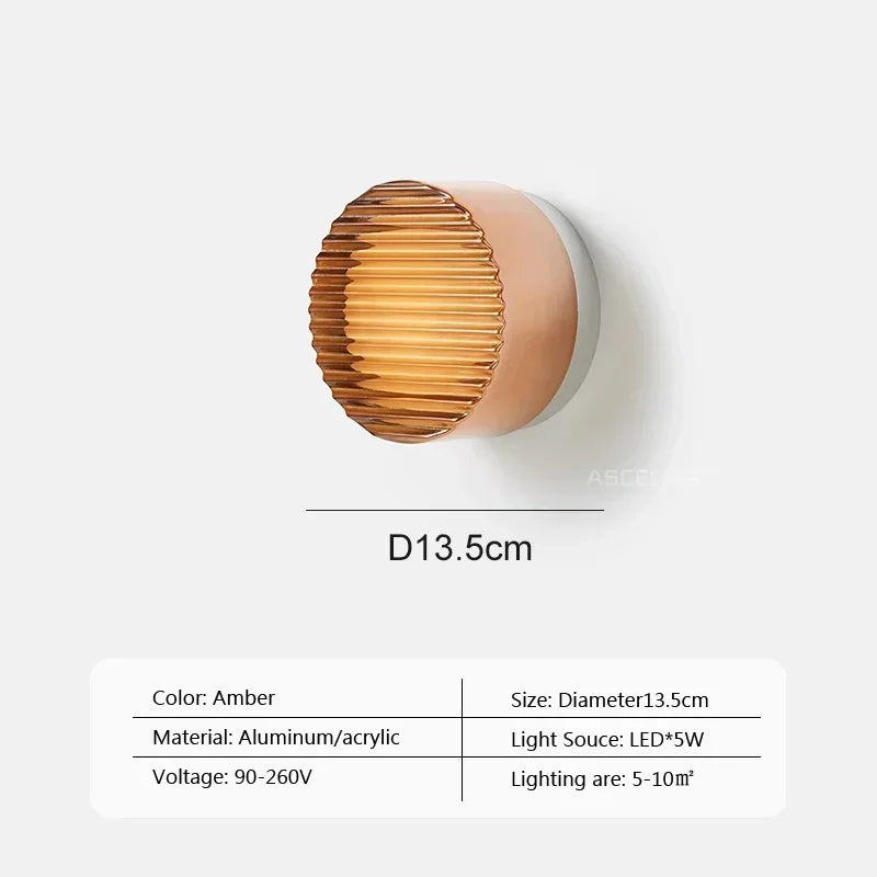 applique murale led moderne minimaliste transparent jaune gris fixée mur éclairage quotidien chambre salon
