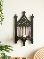 étagère murale gothique noire ajourée décoration chambre bois cristaux cadeau femme homme