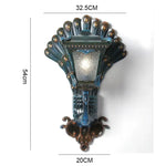 lampe murale paon baroque bleu doré motif brillant éclairage maison applique murale ip65 aluminium
