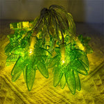 guirlande lumineuse led feuilles vert translucide 10led 3m décorative chambre maison